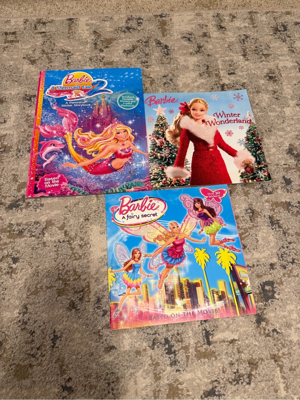 Lot Of 3 Vintage Barbie Books and 2 Books Full Of Stickers !